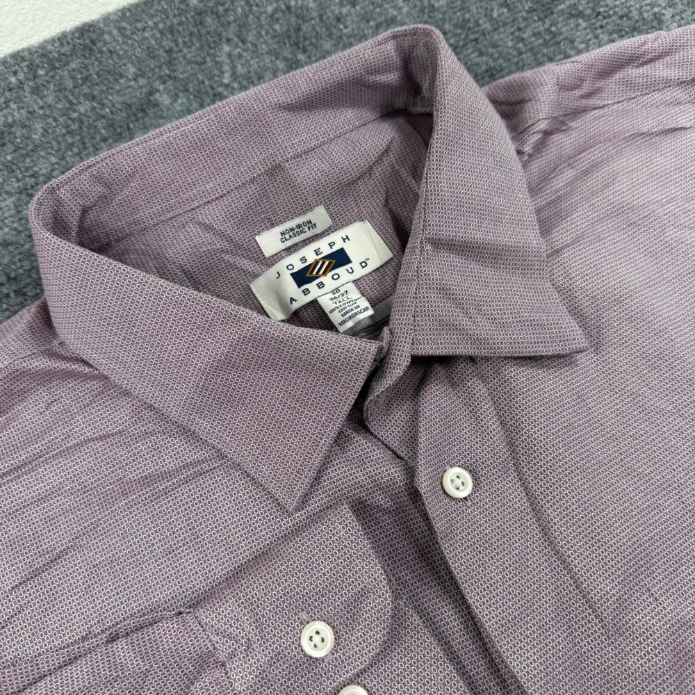 Joseph Abboud Dress Shirt 20 36/37 Tall Mauve Non-Iron‎ Egyptian Cotton Mens